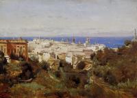 Corot, Jean-Baptiste-Camille - View of Genoa from the Promenade of Acqua Sola